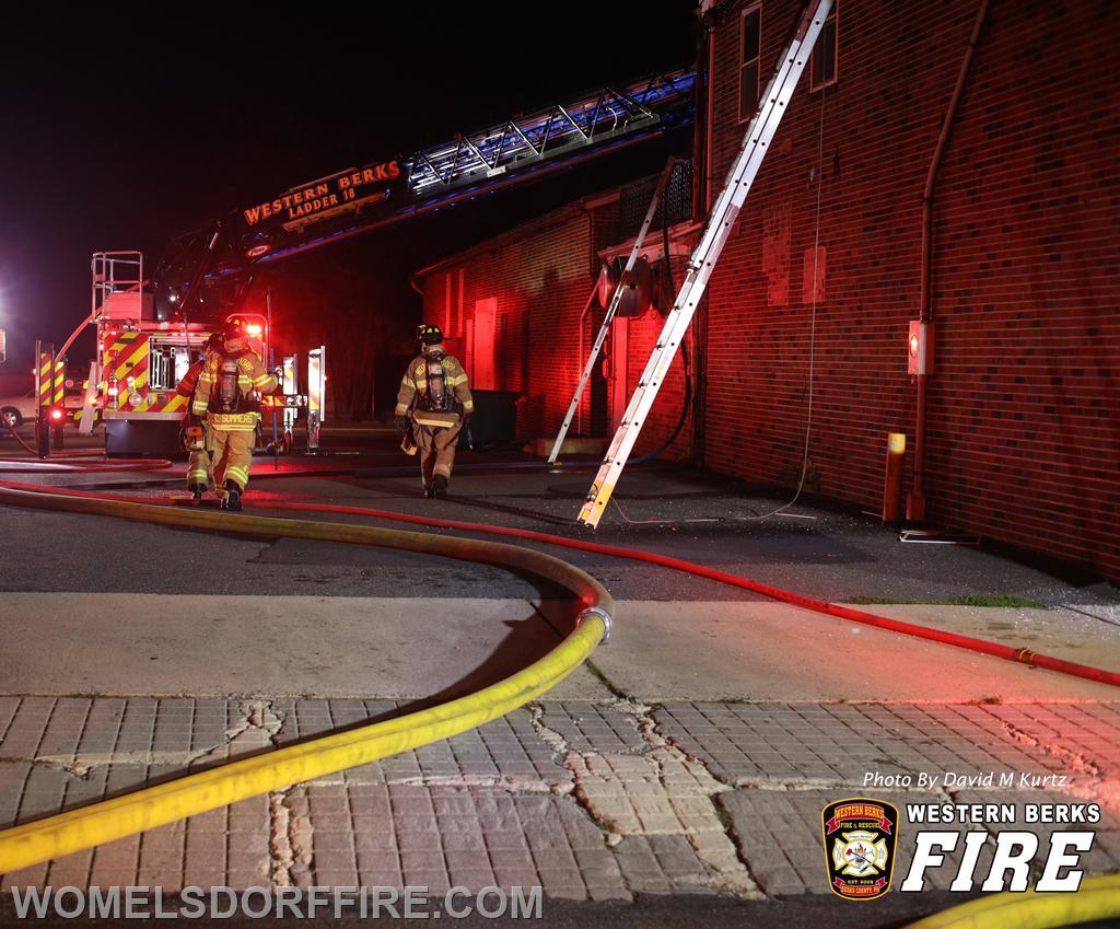 BUILDING FIRE IN WERNERSVILLE Womelsdorf Volunteer Fire Company 1