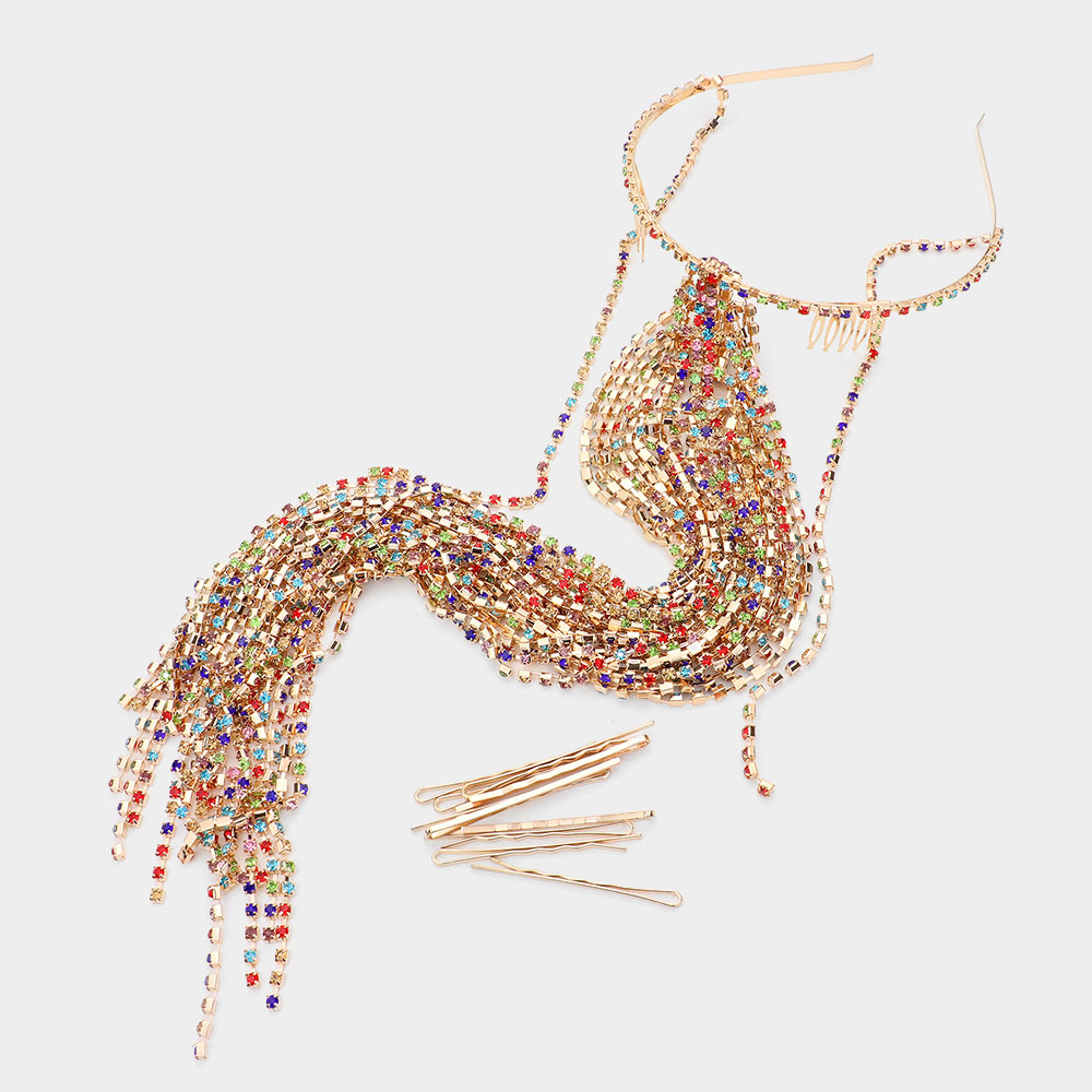 Rhinestone fringe Headband