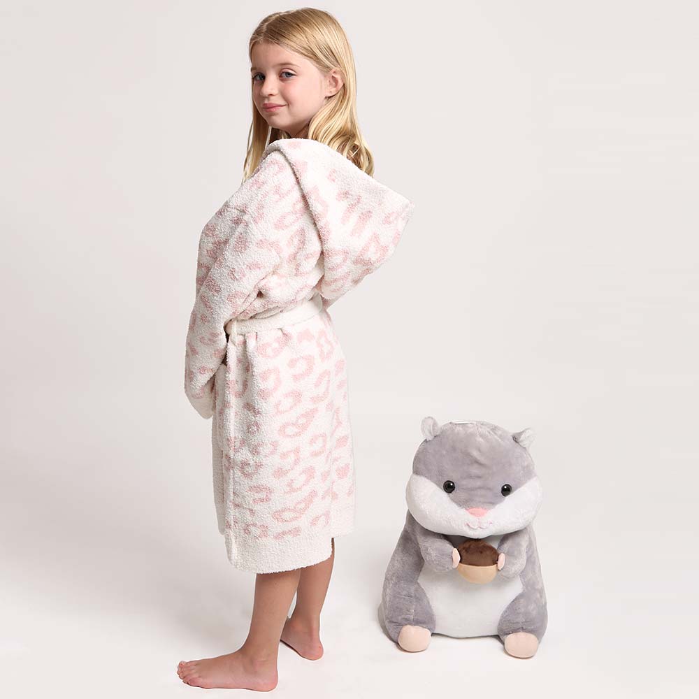 Kids Leopard Print Hooded Cozy Robe