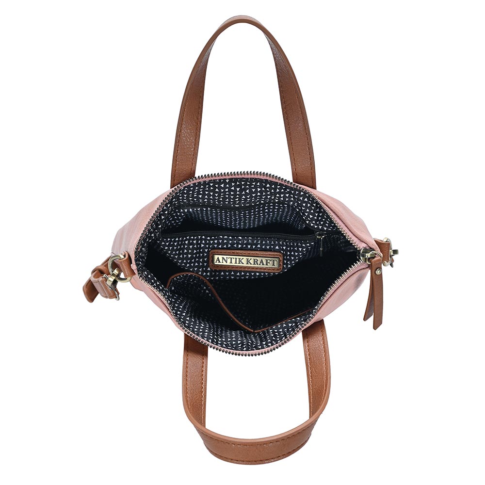 Solid Faux Leather Tote / Crossbody Bag