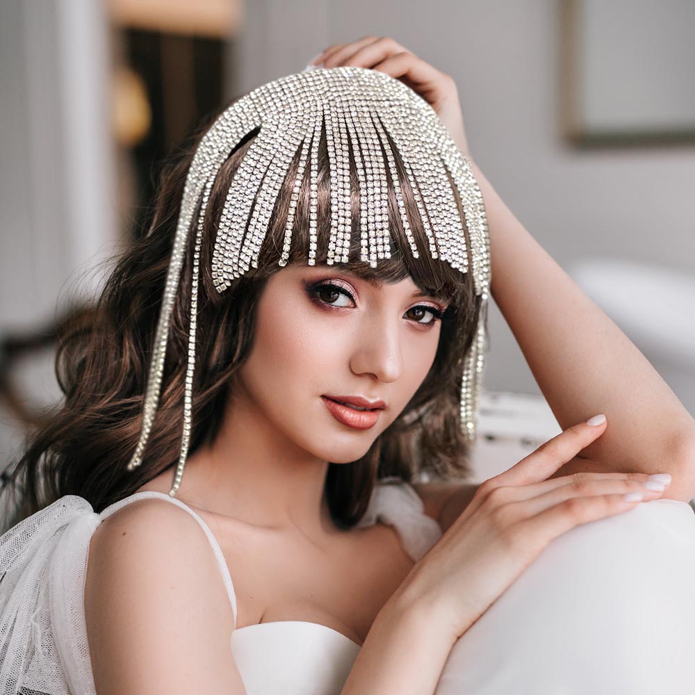 Rhinestone Fringe Headband
