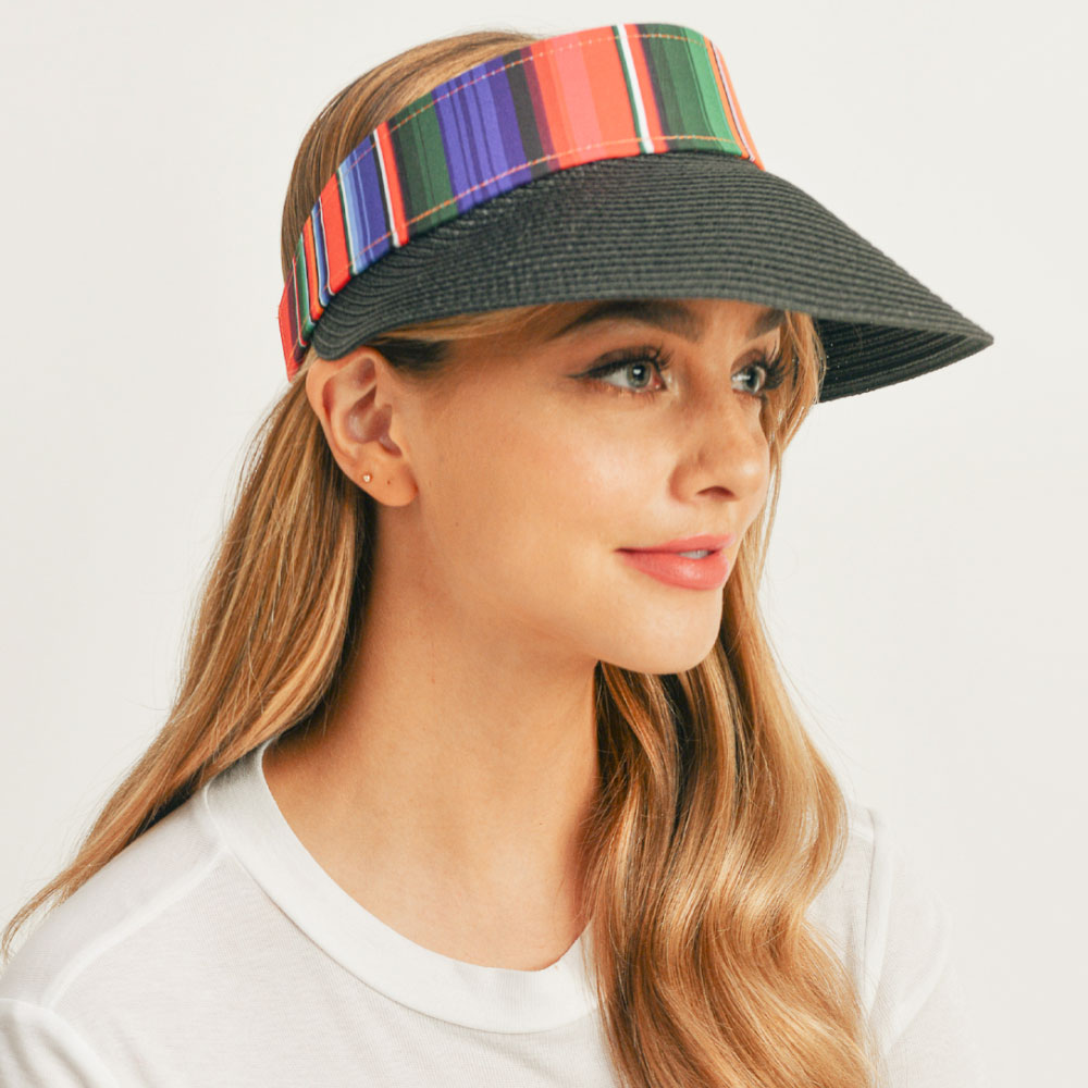 Serape Straw Visor Sun Hat