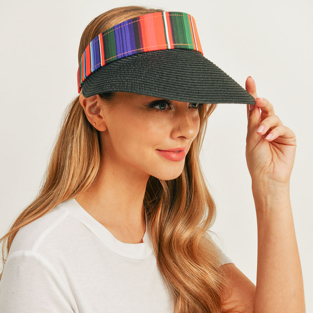 Serape Straw Visor Sun Hat