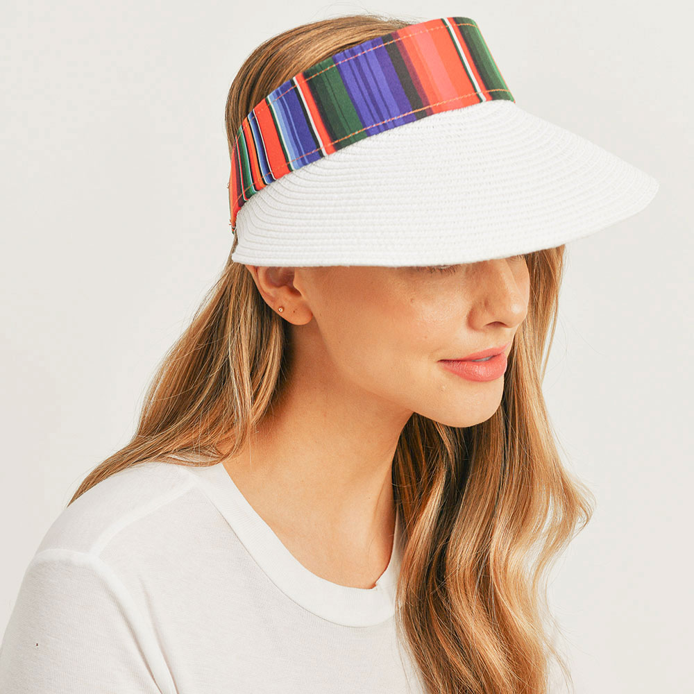 Serape Straw Visor Sun Hat