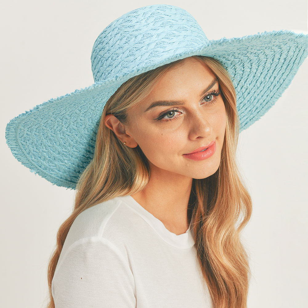 Trim Detailed Solid Straw Sun Hat