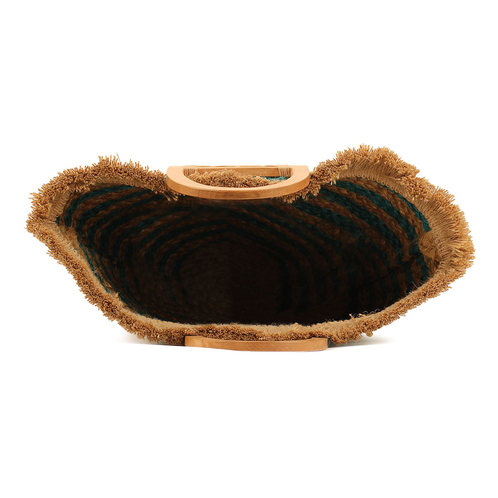 Boho Wood Handle Tote Bag