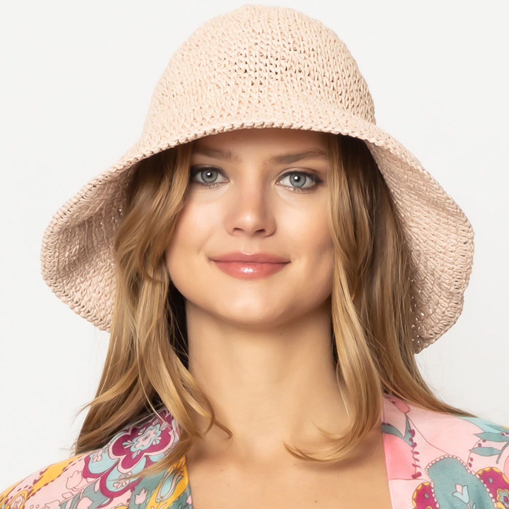 Solid Straw Bucket Sun Hat