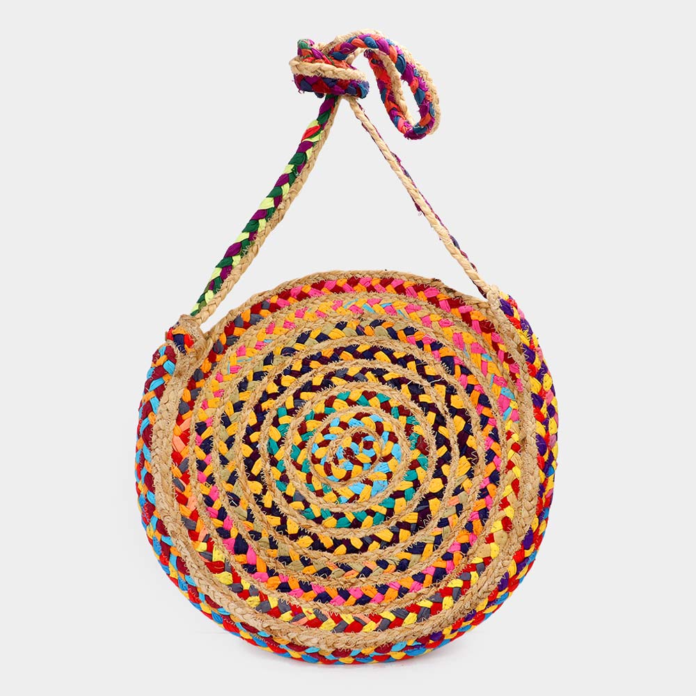 Woven Round Crossbody Bag