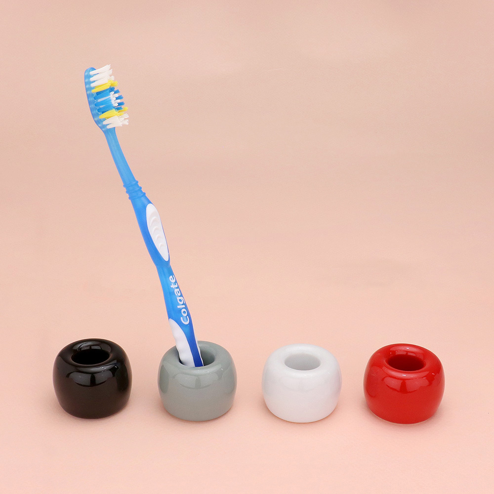 Round Shaped Solid Ceramic Toothbrush Holder / Pen Stand