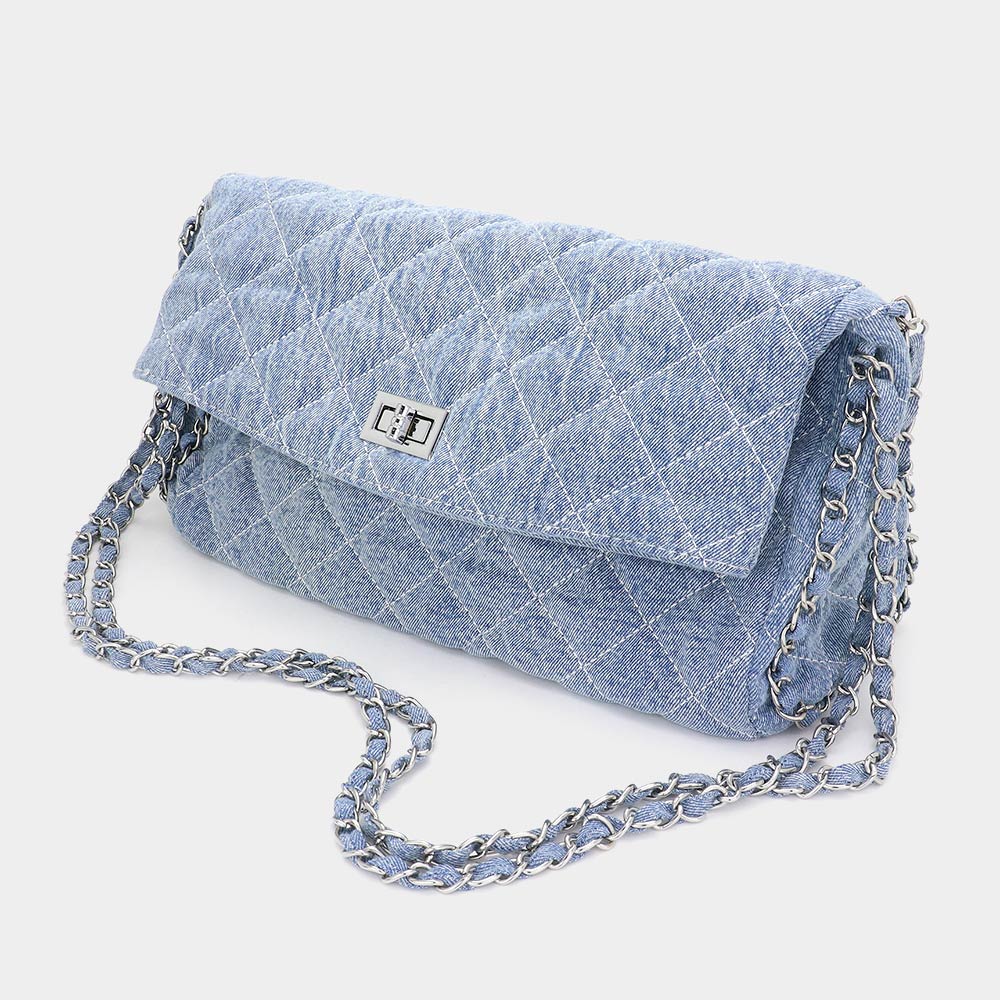 Quilted Denim Shoulder Bag