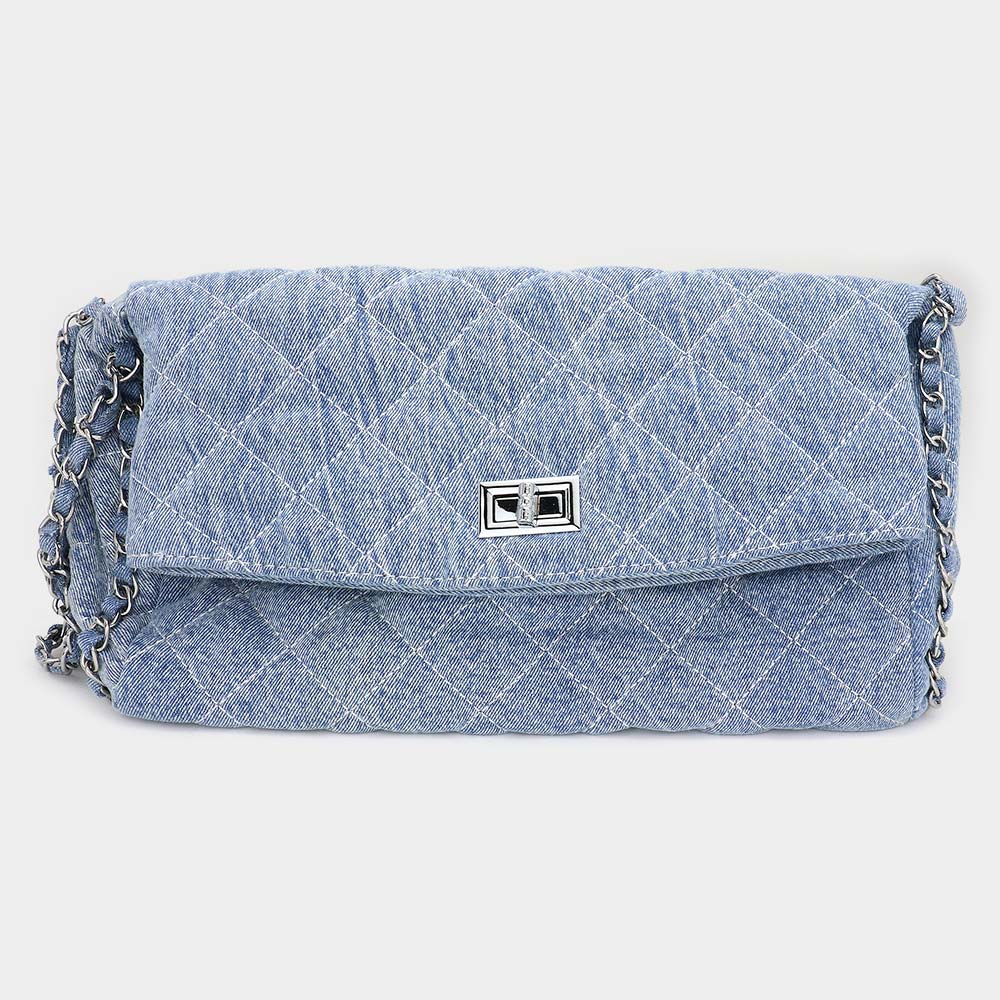 Quilted Denim Shoulder Bag