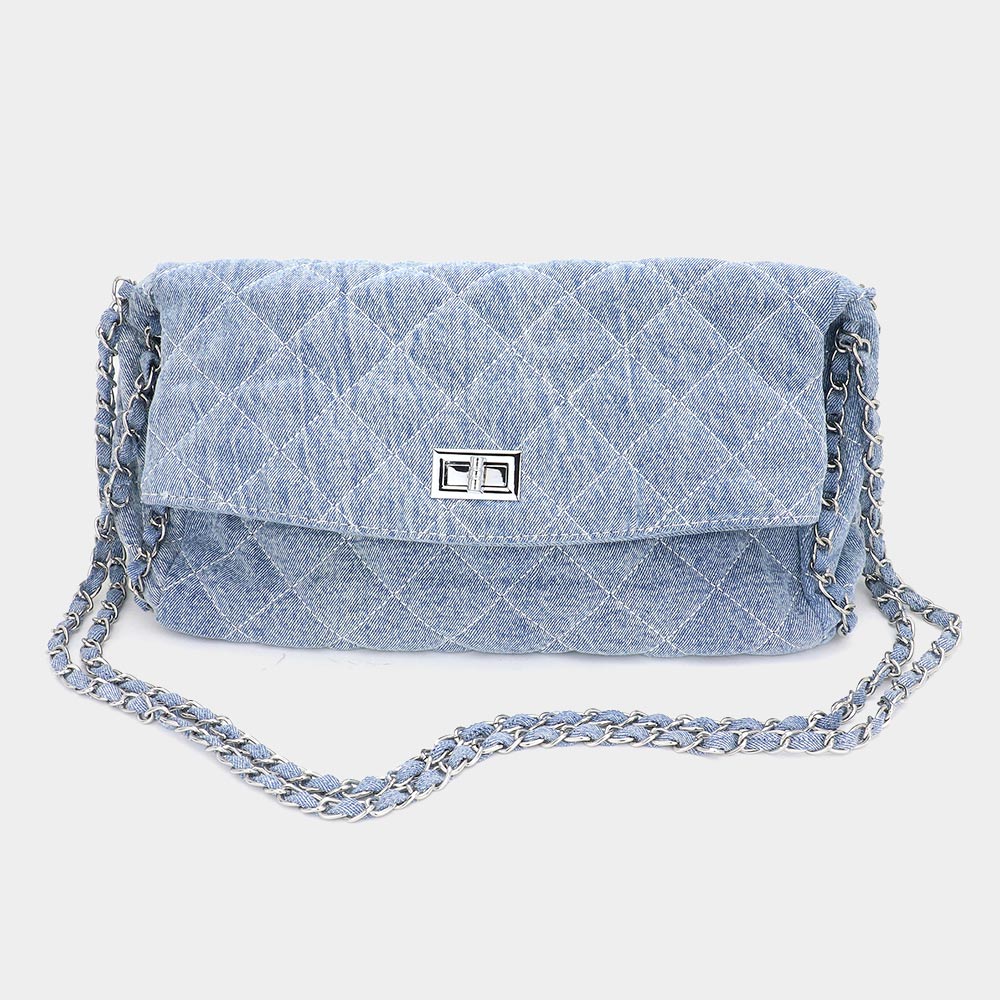 Quilted Denim Shoulder Bag