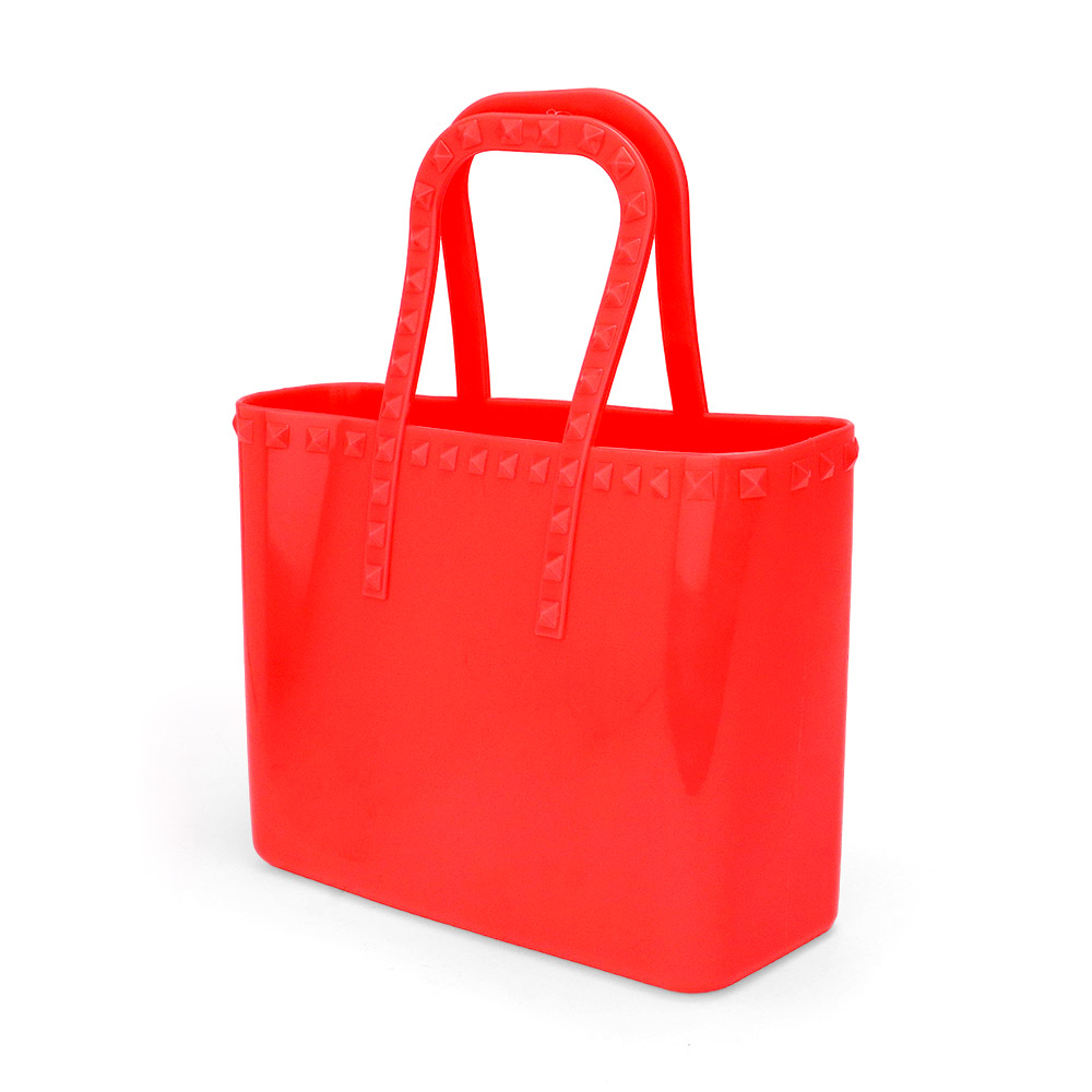Studded Solid Jelly Tote Bag