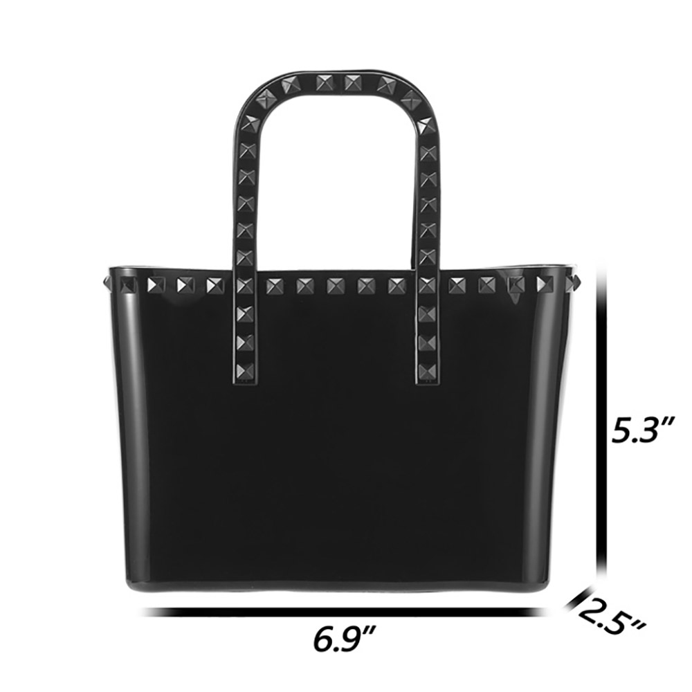 Studded Solid Jelly Tote Bag