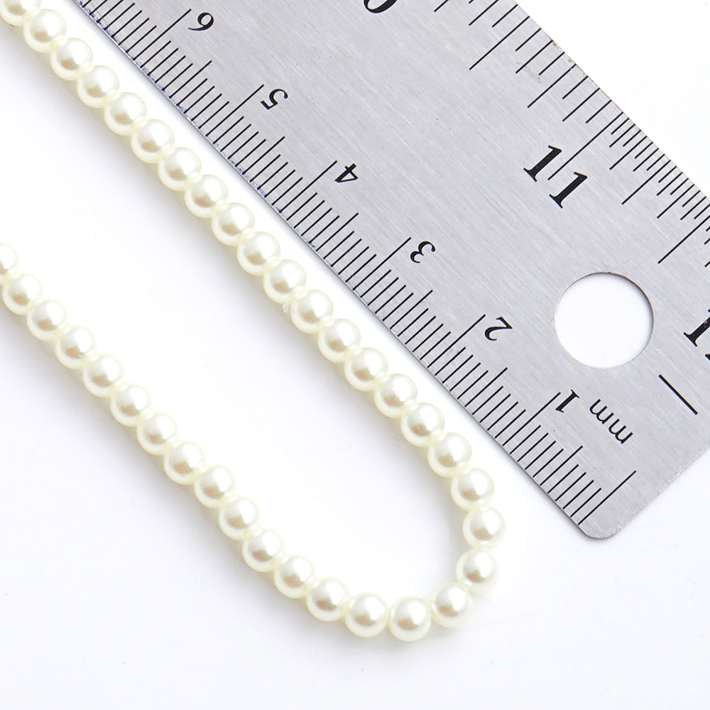 Gold Dipped Brass Metal 4mm Pearl Necklace