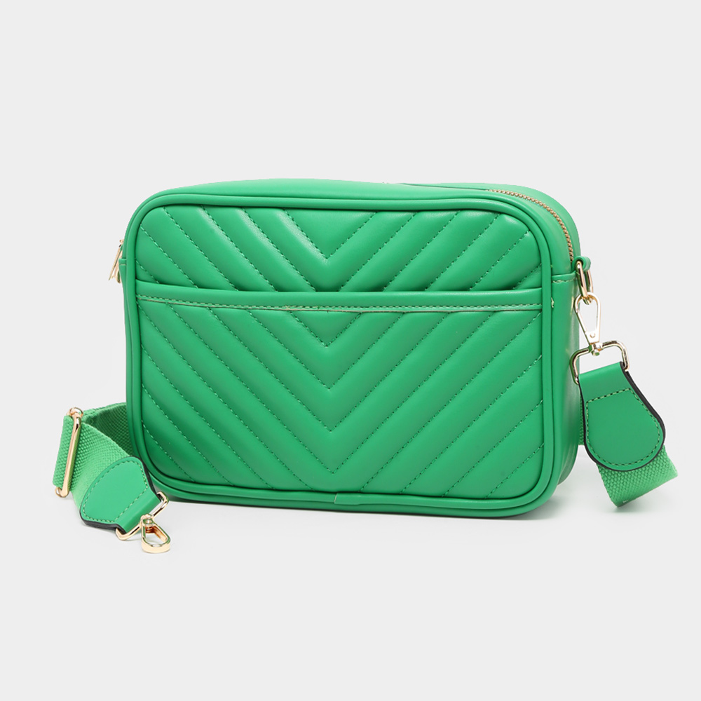 Chevron Patterned Rectangle Crossbody Bag