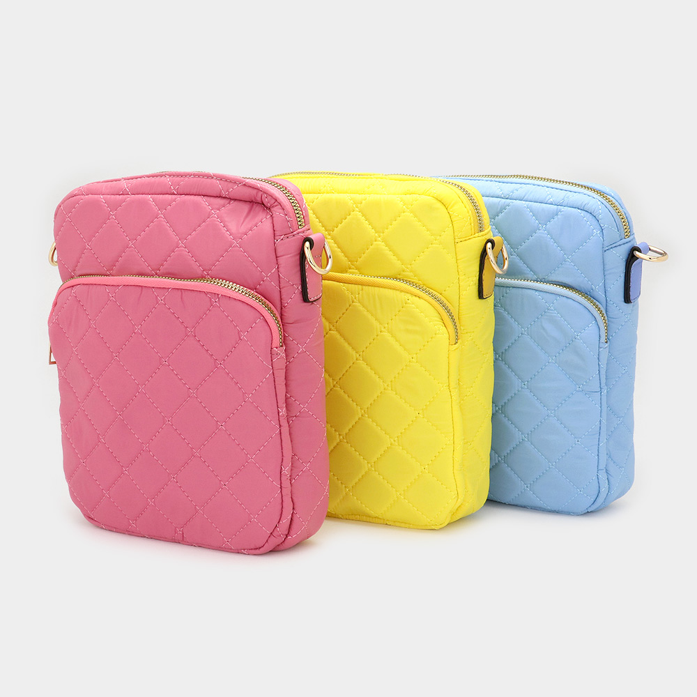 Quilted Solid Puffer Crossbody Bag