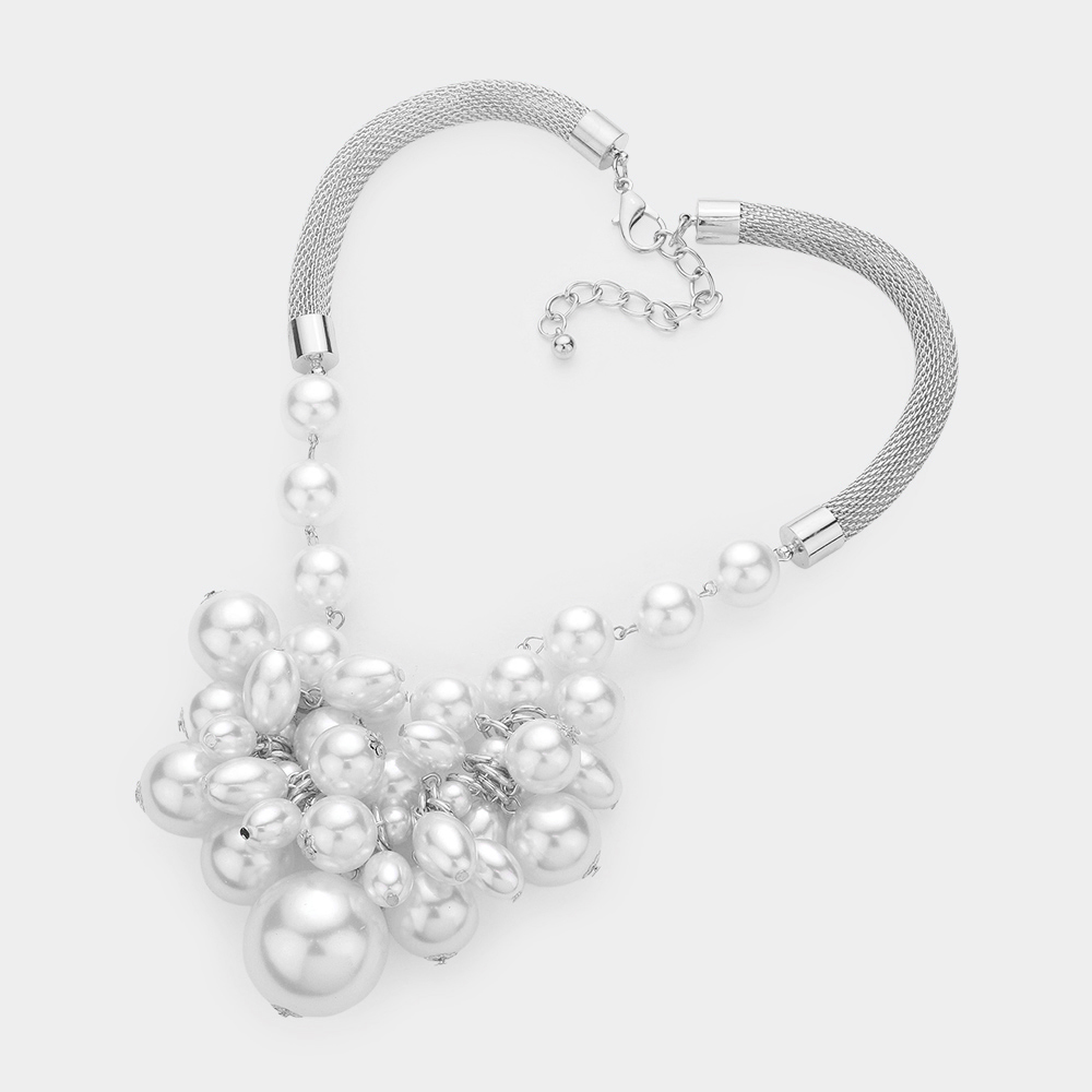 Pearl Cluster Necklace