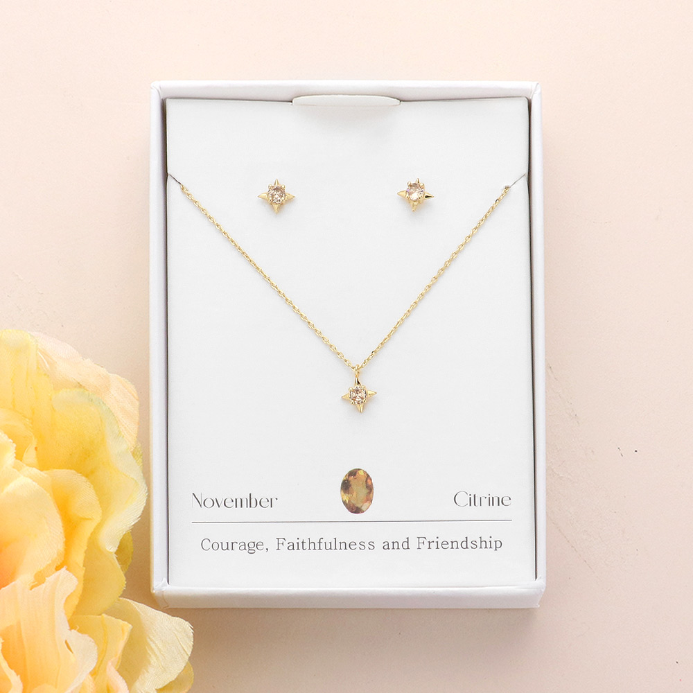 Secret Box _ November Birthstone Pendant Necklace