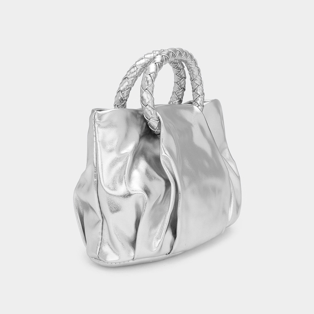 Faux Leather Top Handle Crossbody Mini Bag