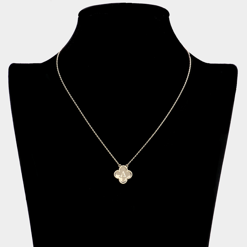 Quatrefoil Initial A Pendant Necklace