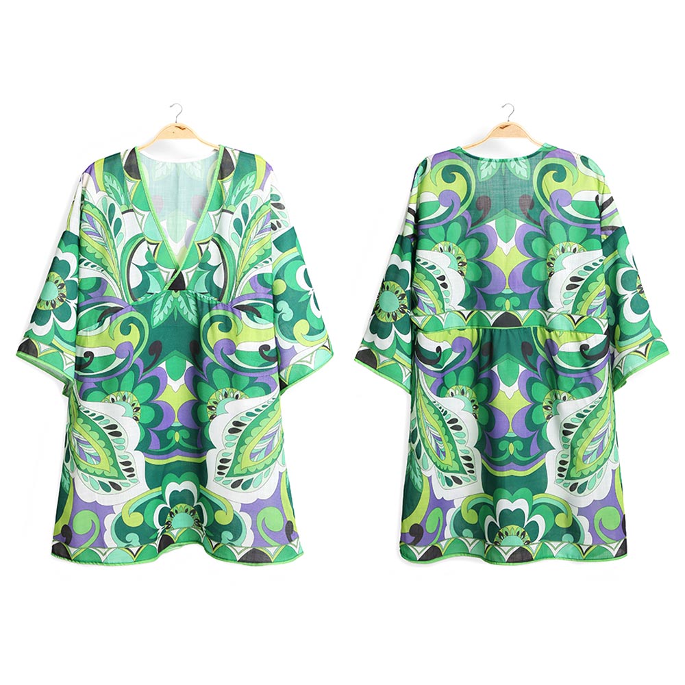 Mixed Printed Cover Up Dress