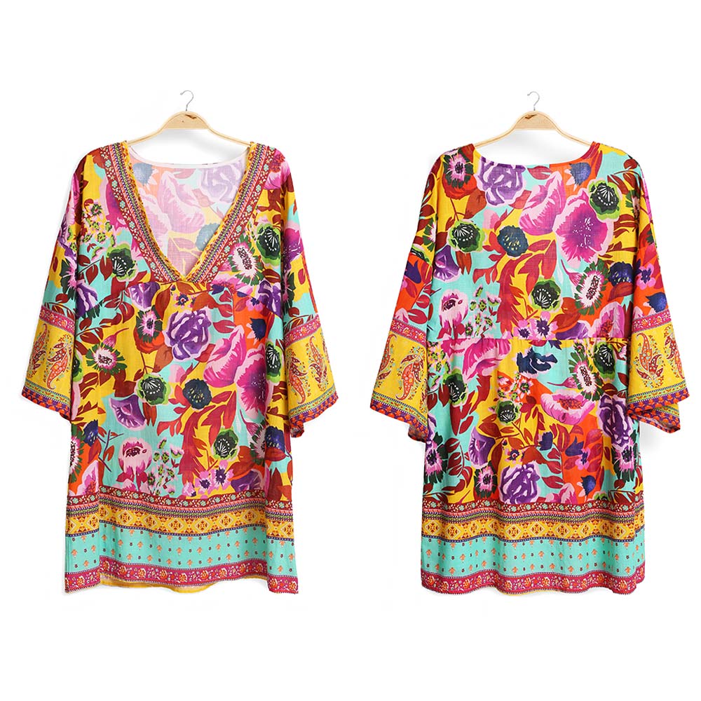 Floral Printed Cover Up Dress