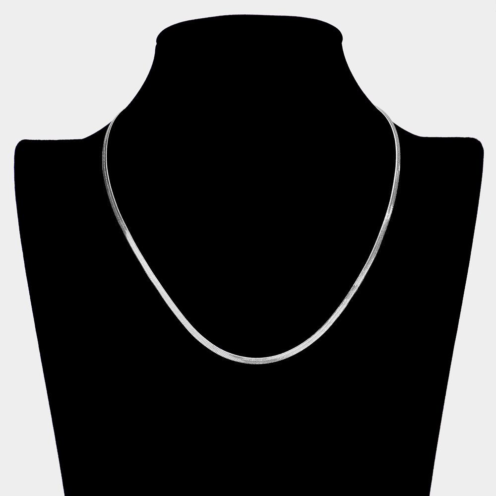 Stainless Steel Herringbone Chain Necklace