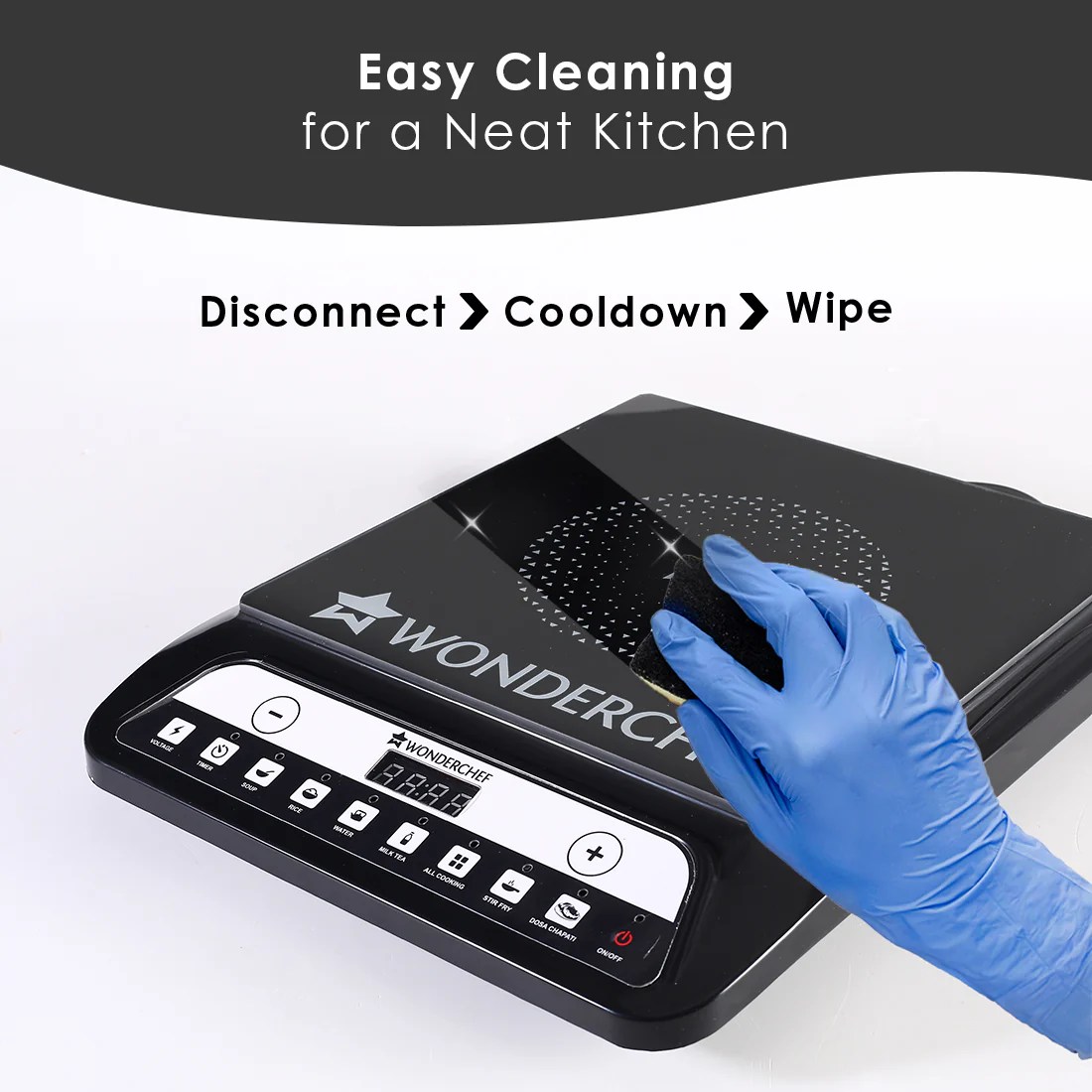 Power 1400W Induction Cooktop with 11 Preset Functions, Push Touch Con