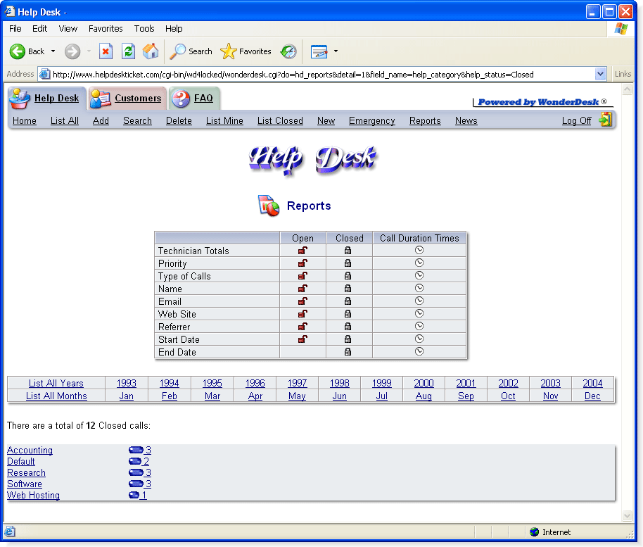 Help Desk Software Screenshots Reports