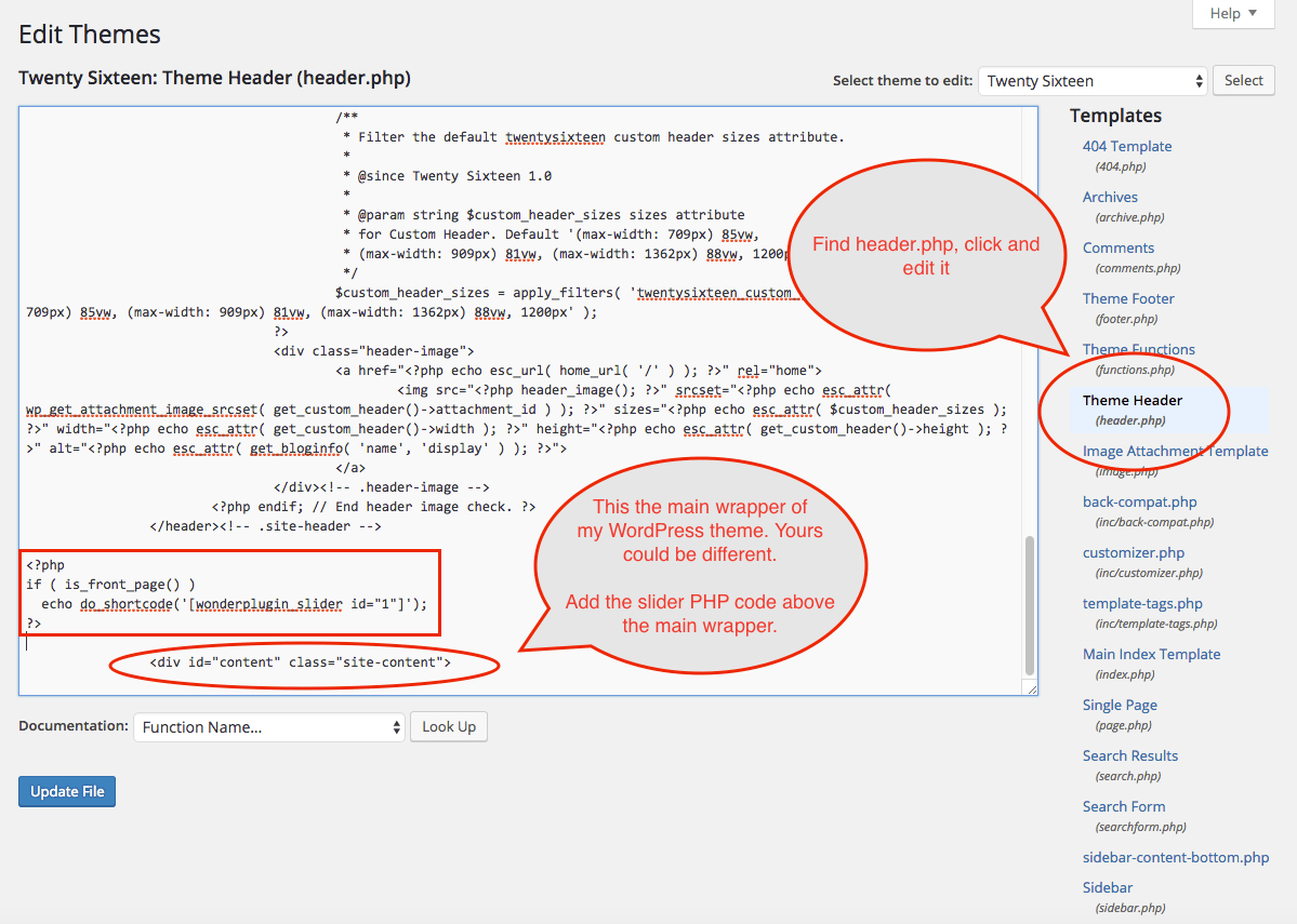 How to add a slider to WordPress theme and create a full width slider