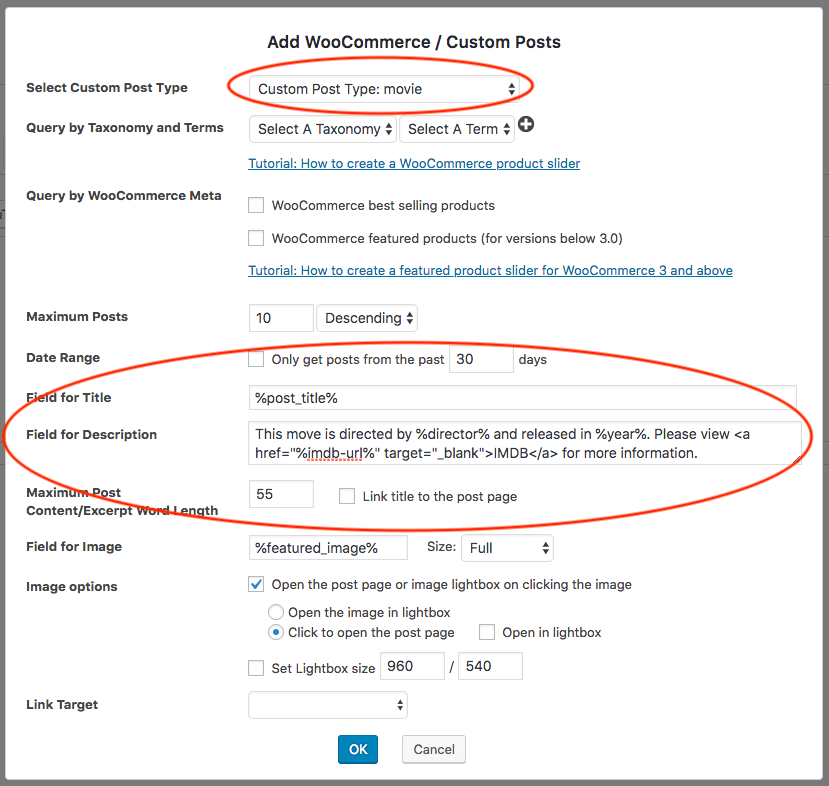 How to display custom fields in WordPress custom post type slider