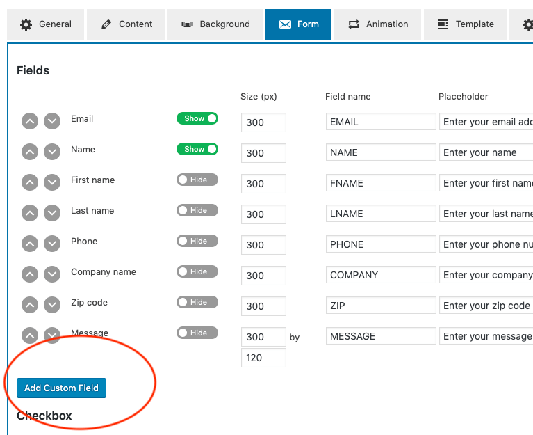 How to add a custom dropdown select list to popup form WordPress Plugin