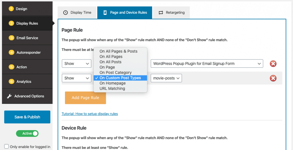 Display WordPress Popup Based on Custom Post Types WordPress Plugin