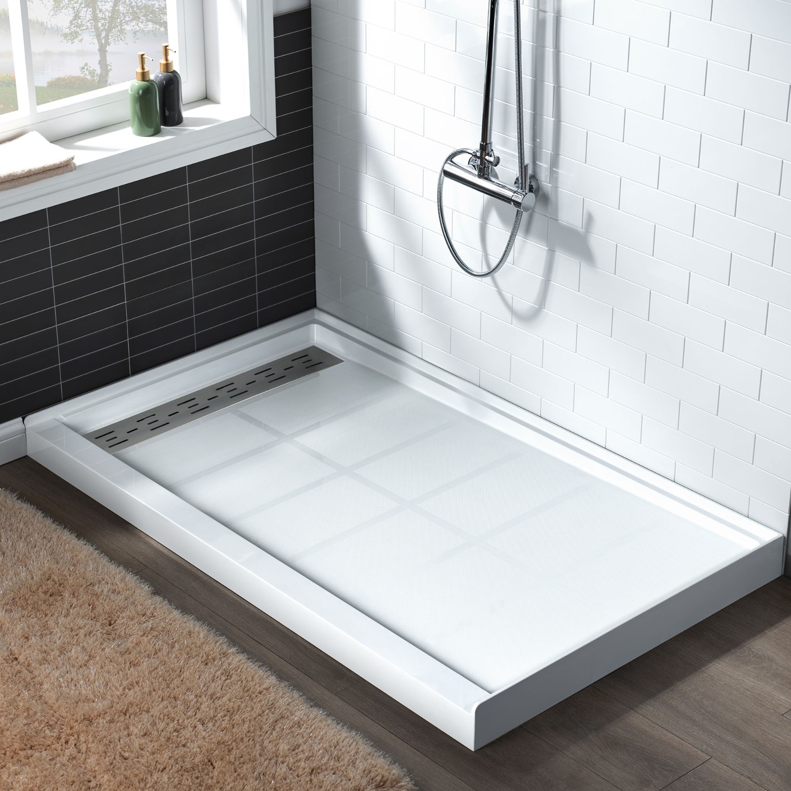 ᐅ【WOODBRIDGE SBR60341000L Solid Surface Shower Base with Recessed
