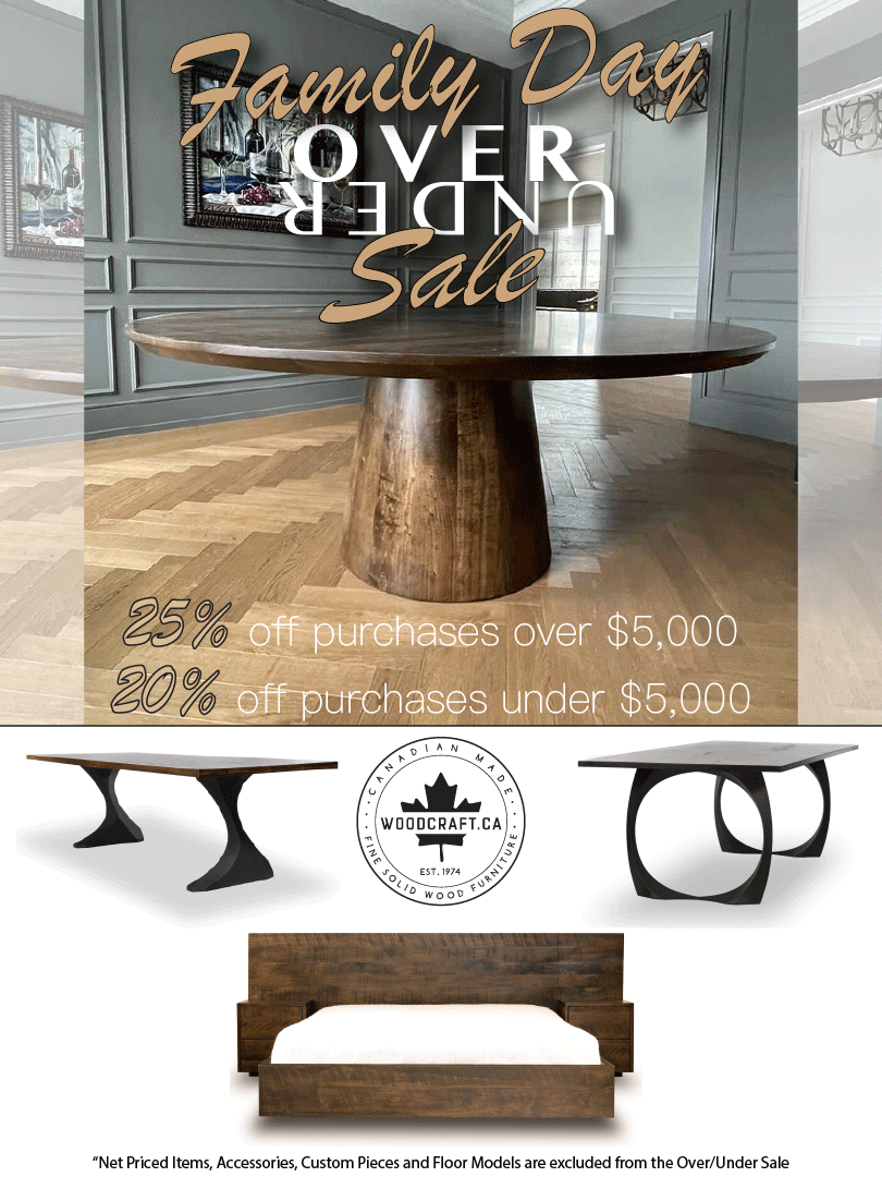 Current Woodcraft Promotions on our Solid Wood Furniture