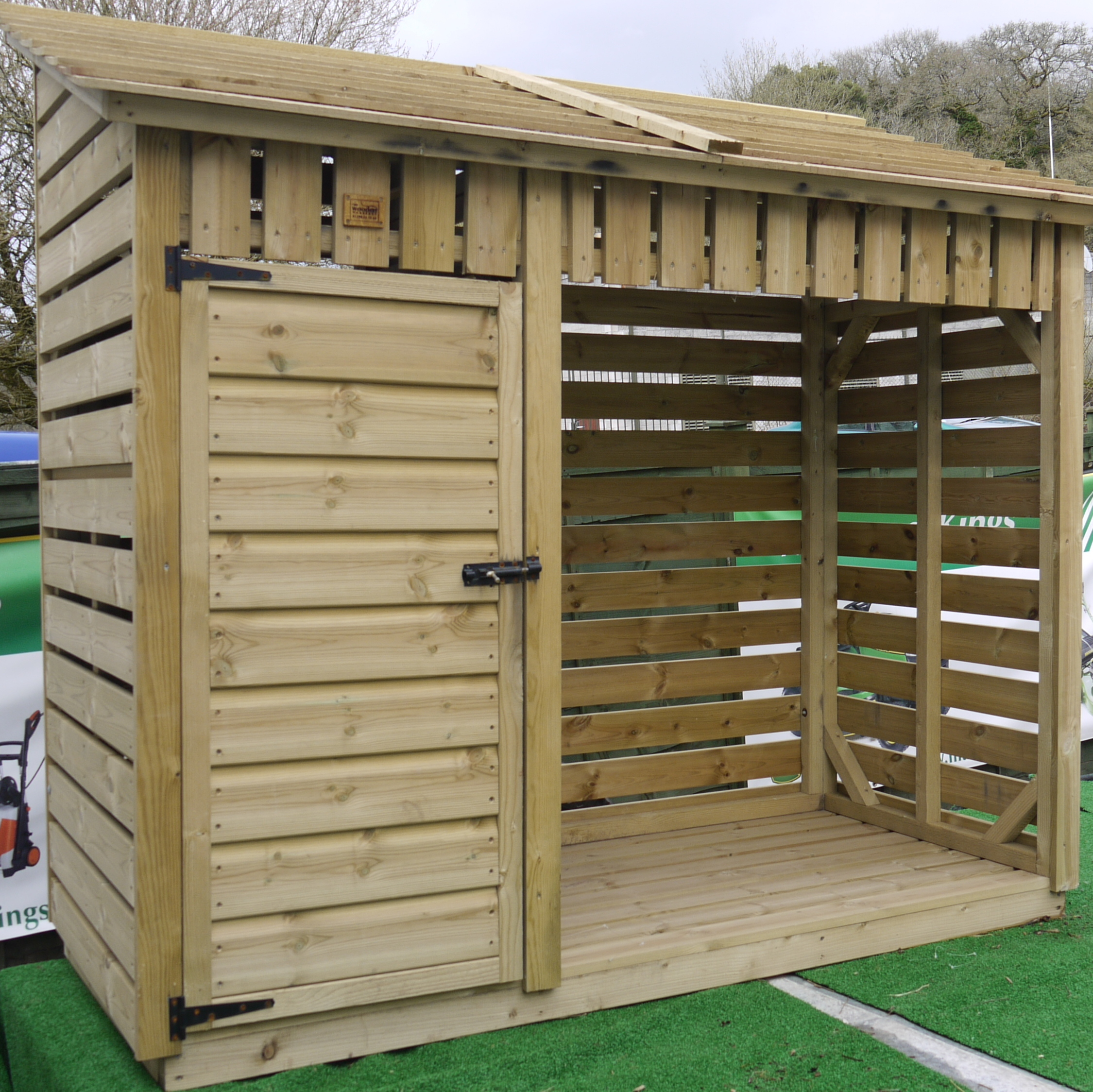 2m Log Store With Kindling Cupboard Small The Wooden