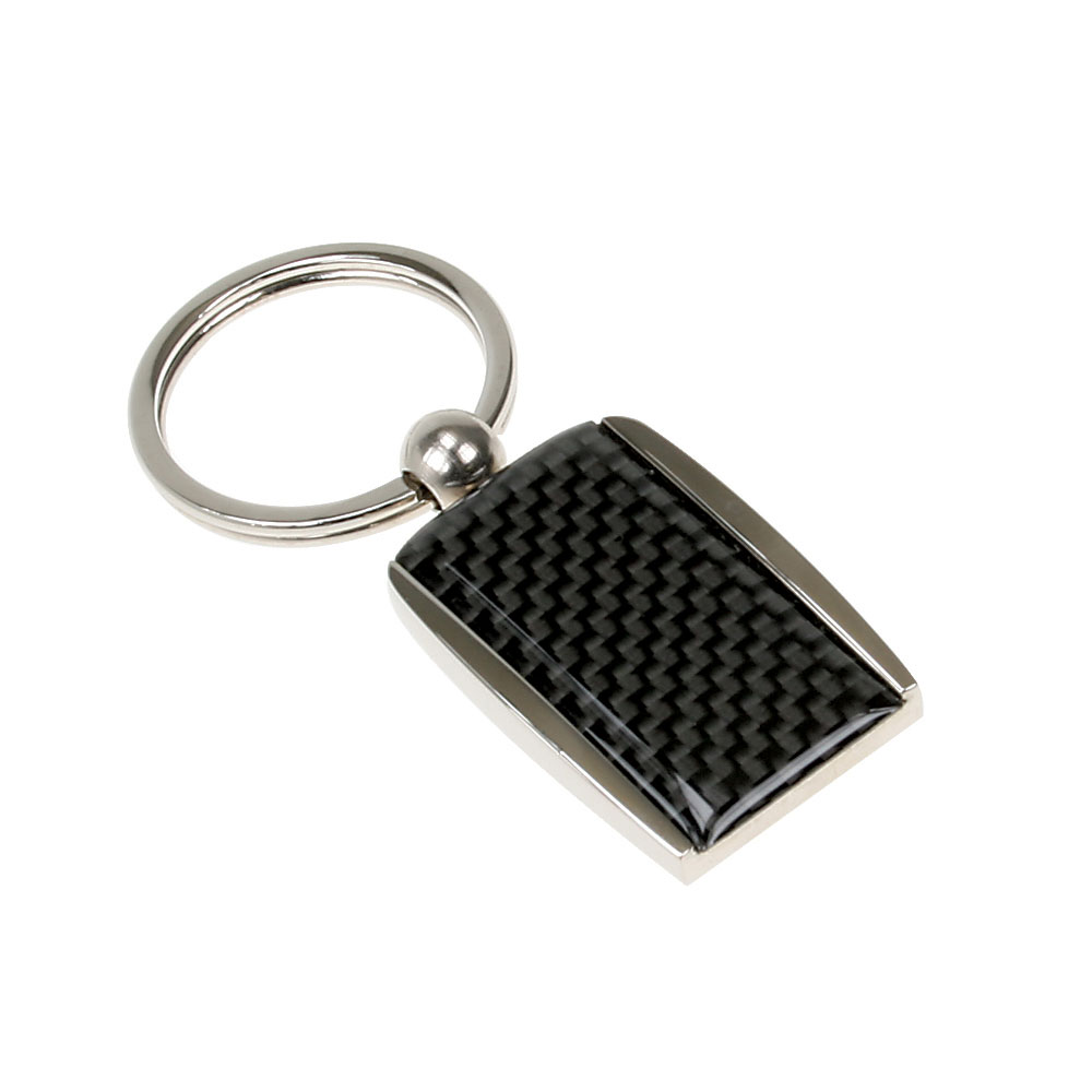 Shiny Metal Key Chain with Carbon Fiber Design M047