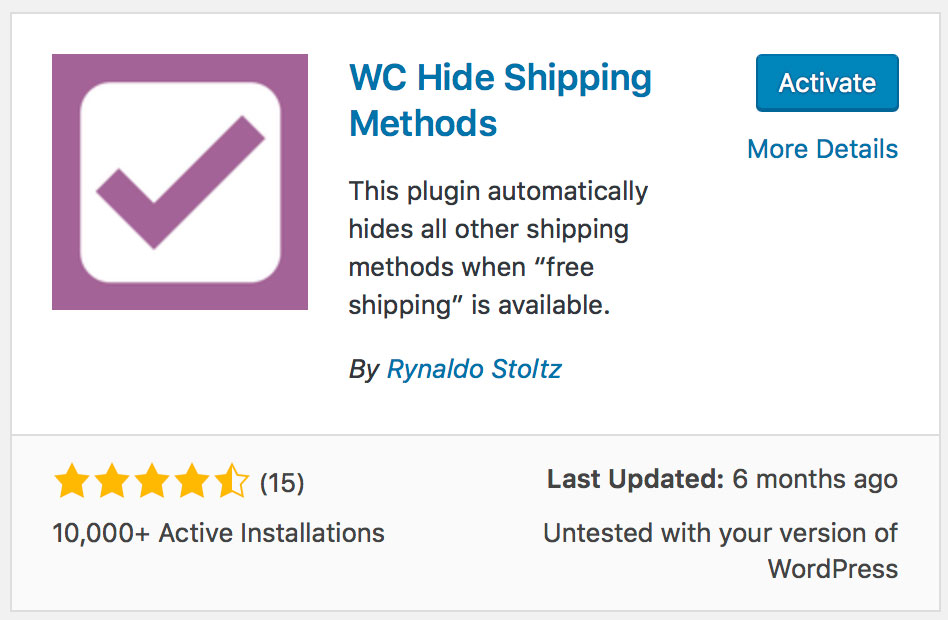 Hide unused Shipping Methods Woodswork Web Design Tips