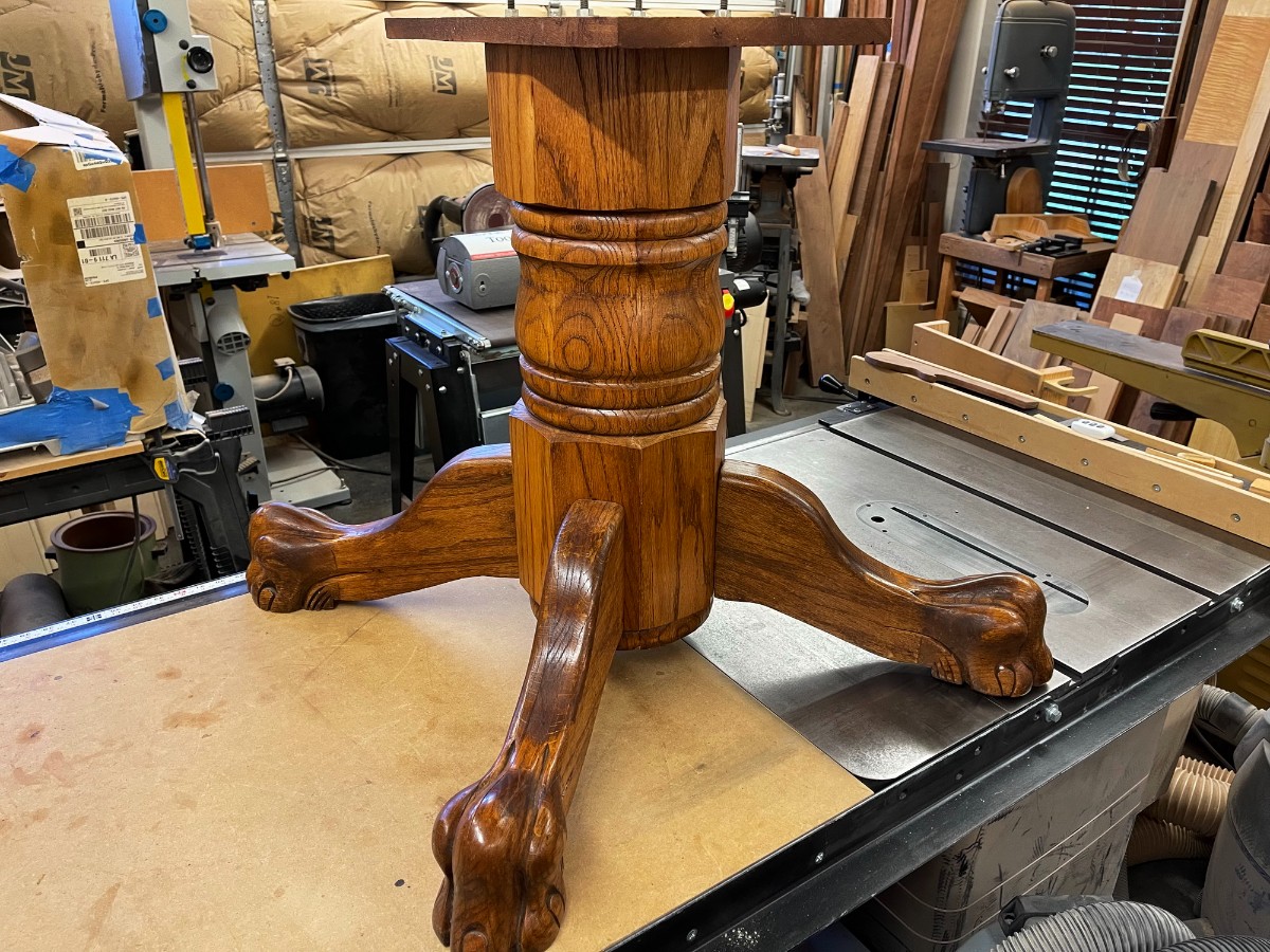 Table pedestal repair Video and Project Showcase Wood Talk Online