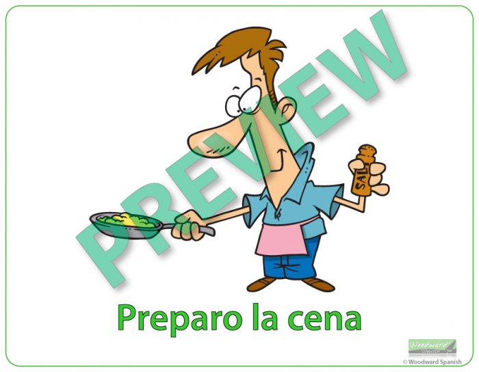 Spanish Daily Routines Wall Charts / Flash Cards Woodward Spanish