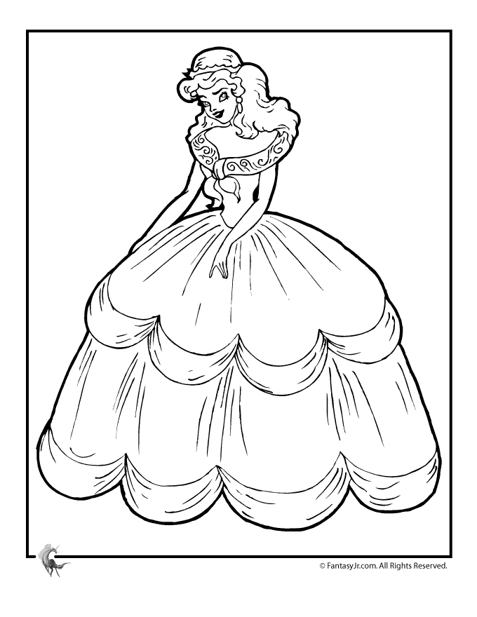 Cinderella Coloring Page Woo! Jr. Kids Activities