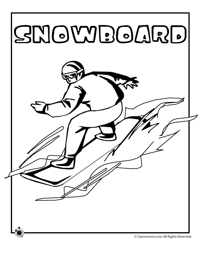 Snowboarding Coloring Page Woo! Jr. Kids Activities