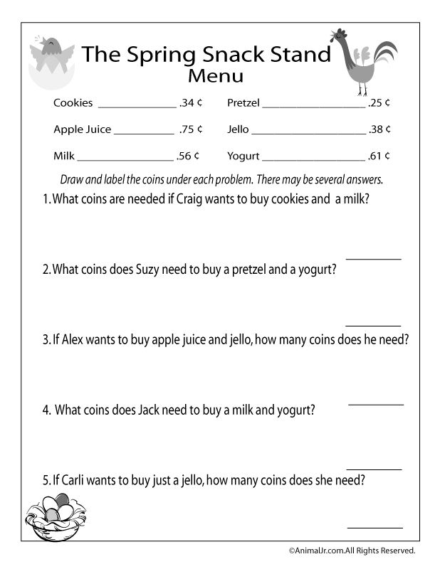 Spring Money Counting Worksheet Woo! Jr. Kids Activities Spring Money Counting Worksheet Woo! Jr. Kids Activities