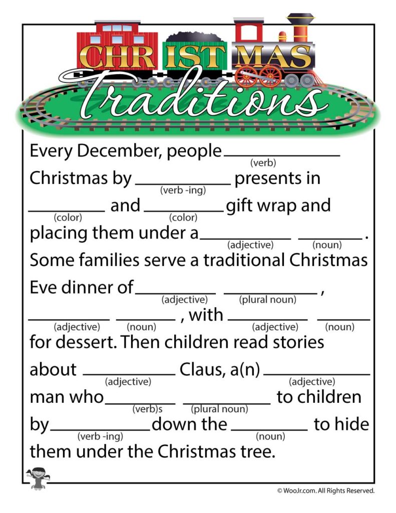 Christmas Ad Libs FillIn Word Game Printables Woo! Jr. Kids