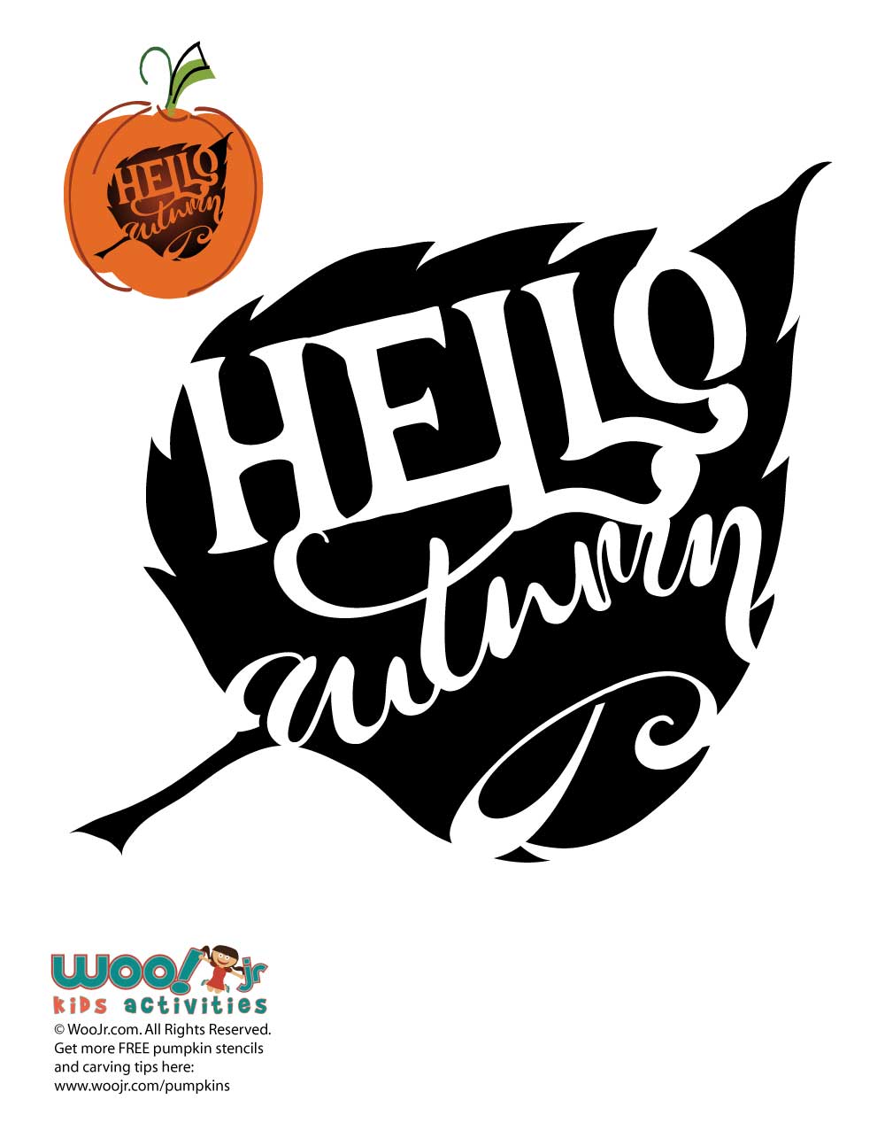 "Hello Autumn" Typography Stencil Woo! Jr. Kids Activities