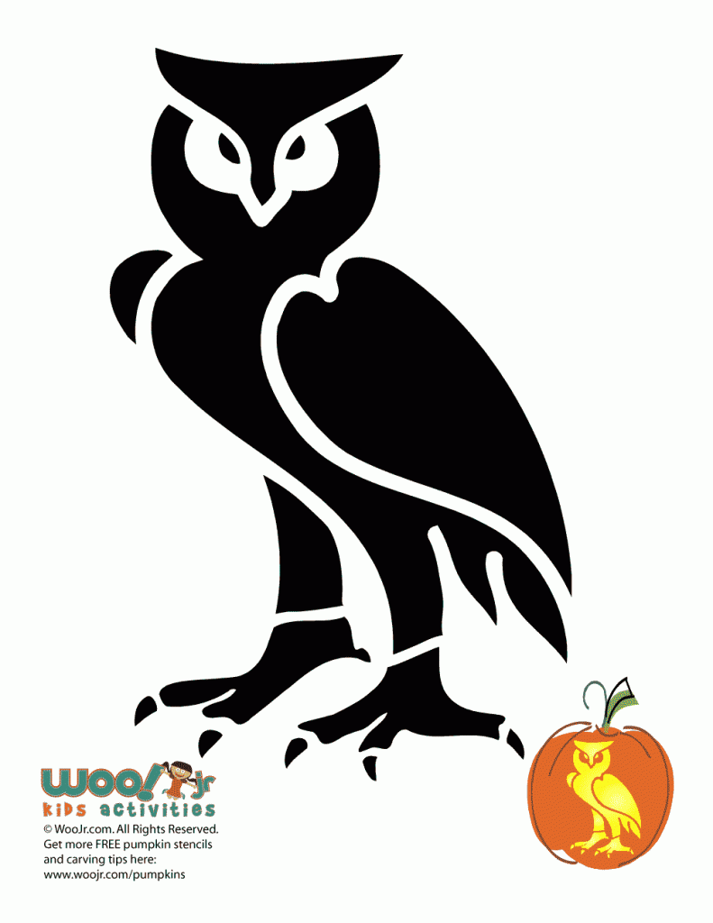 Owl Pumpkin Carving Stencils Woo! Jr. Kids Activities Children's