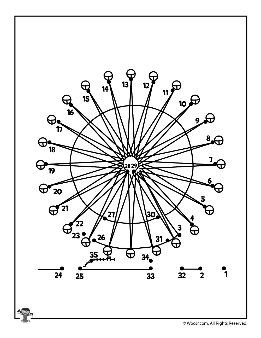 Summer Carnival Dot to Dot Drawing Printable Woo! Jr. Kids Activities