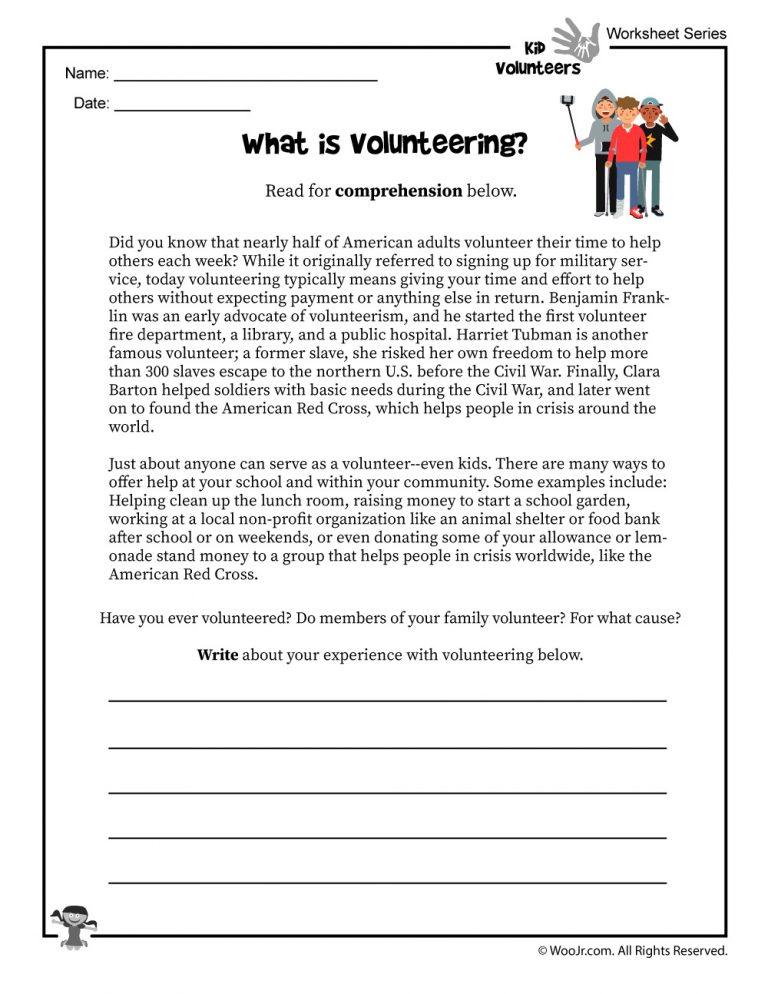 Volunteering for Kids An Elementary Lesson Plan & Worksheets Woo