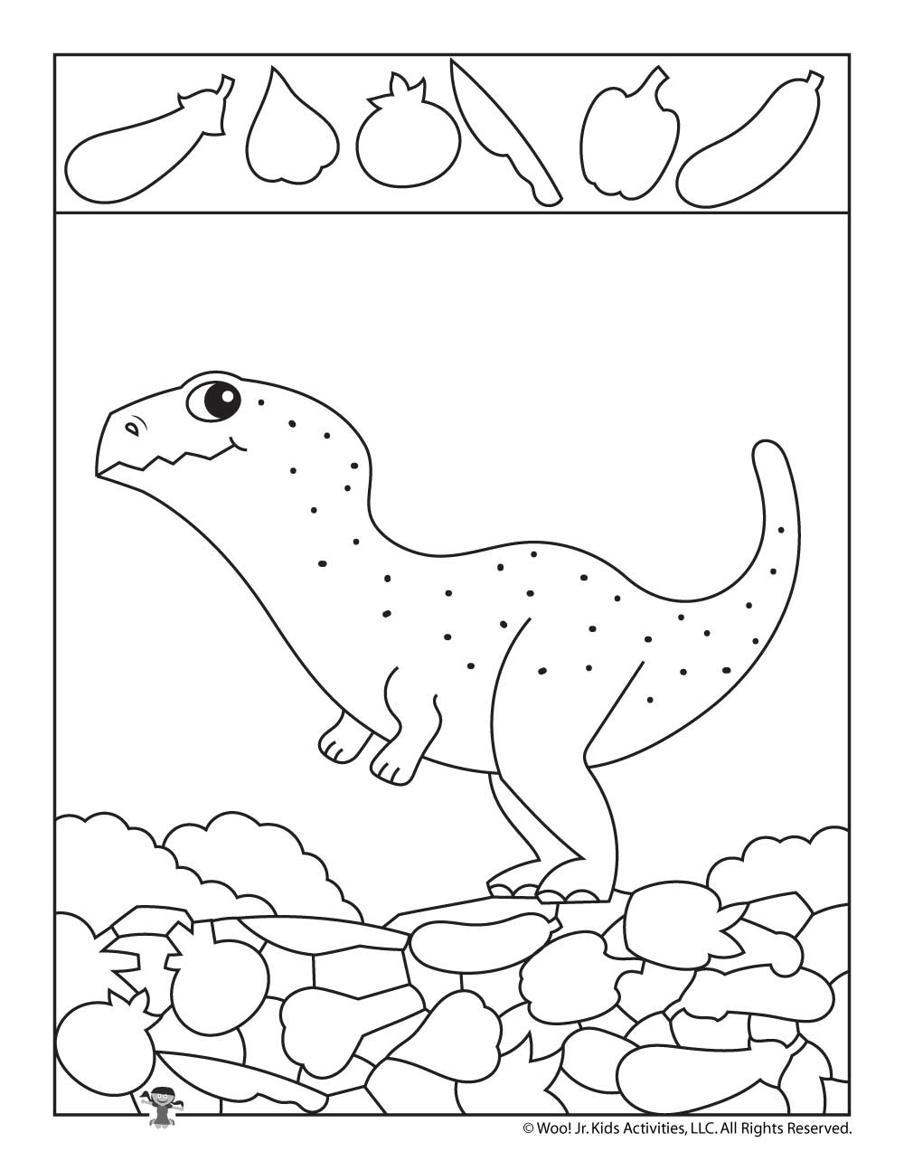 Easy TRex Dinosaur Hidden Pictures Worksheet Woo! Jr. Kids